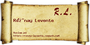 Rónay Levente névjegykártya
