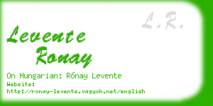 levente ronay business card